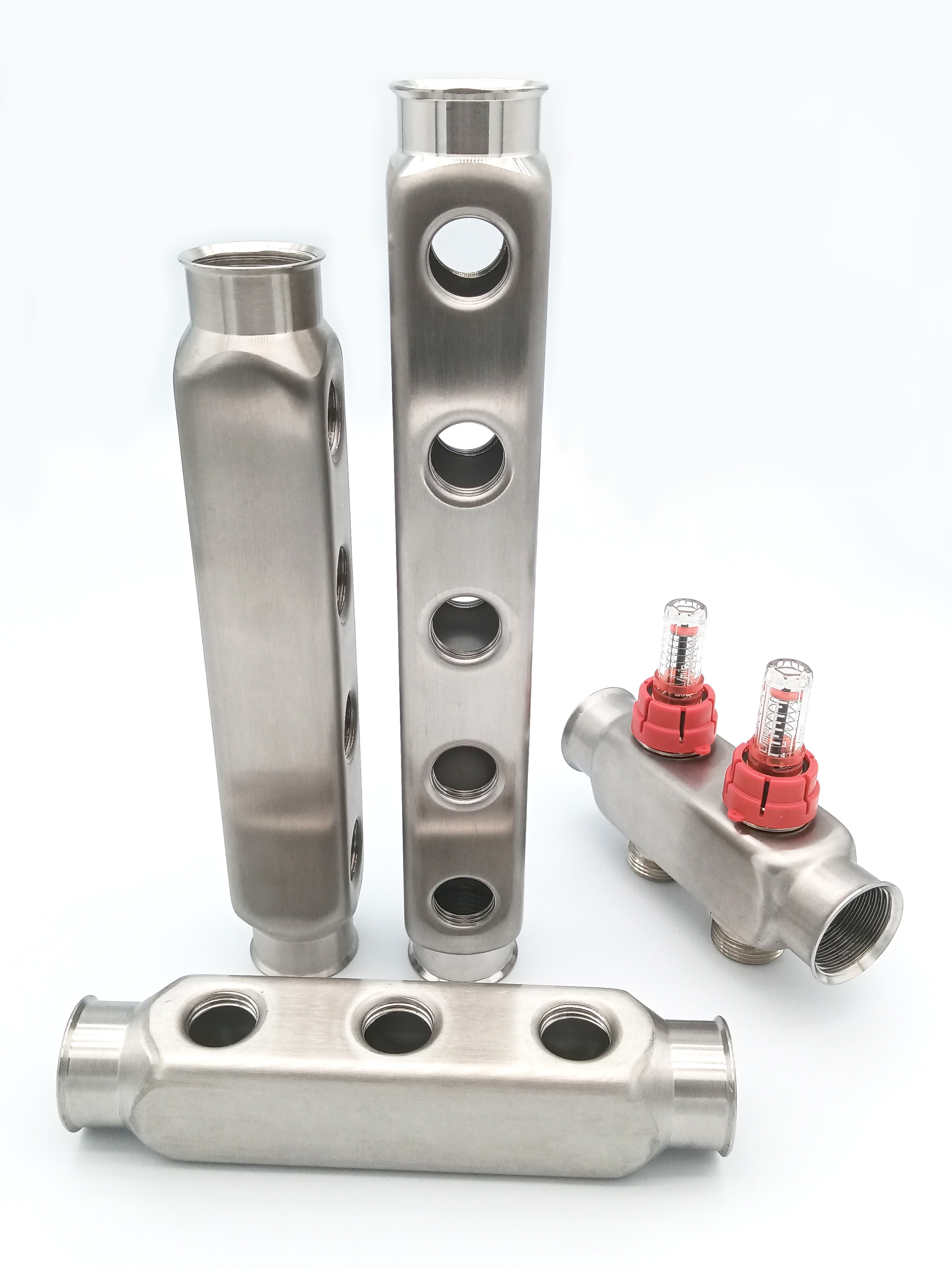 Distribution Main Pipe for Mainifold for Underfloor Water Heating 304 Stainless Steel 2 to 9 Ways Brach Spacing 50mm