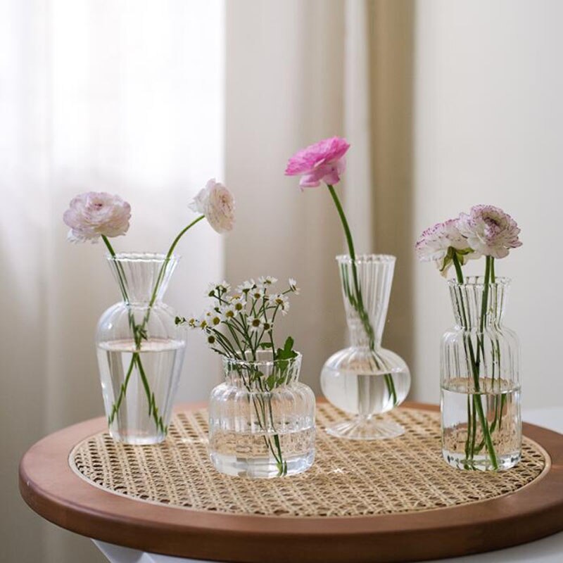 Home Decor Glass Vase Crystal Flower Vase Room Decor Flower Pot Modern Hydroponic Plants Wedding Home Decoration Accessories