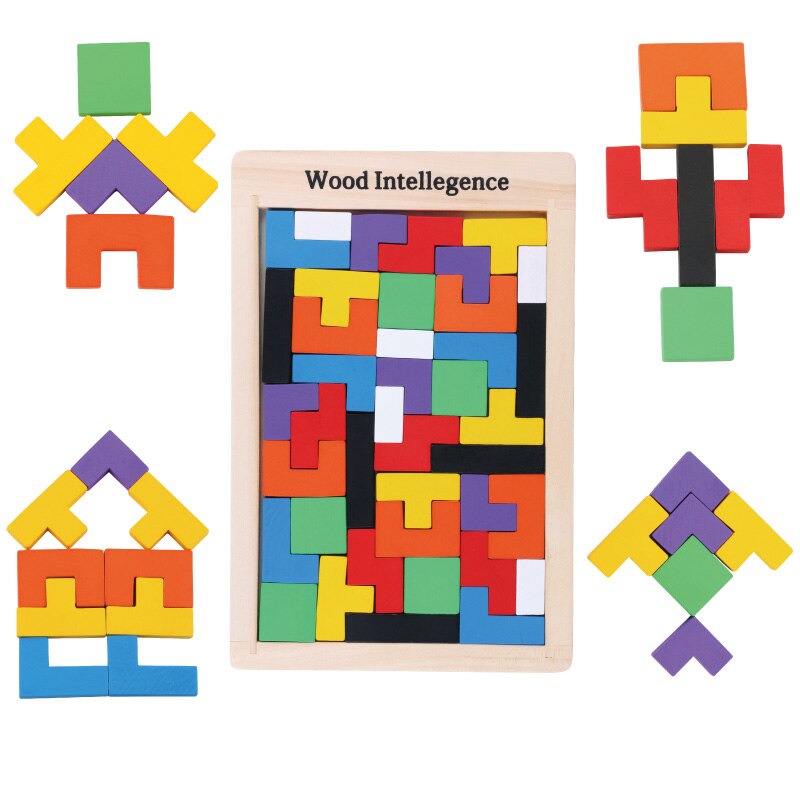 40 Pcs Hout Intellegence Onderwijs Bordspel Voor Kinderen Beste Cadeau Houten Grappig Spel