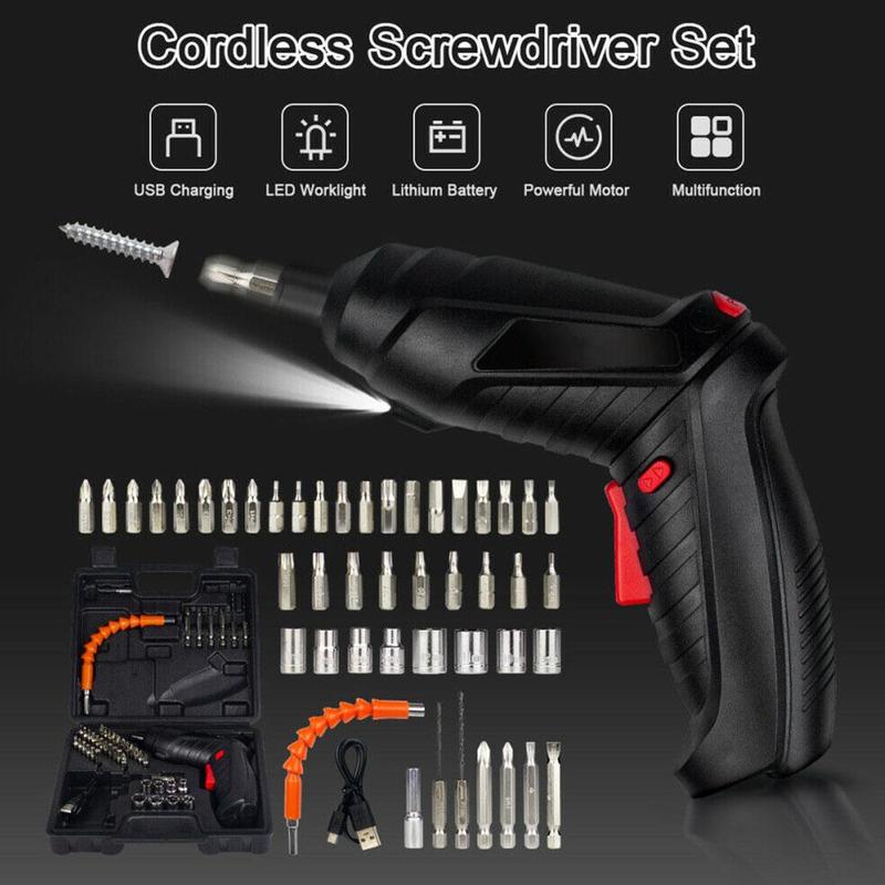 Torque Impact Drill Cordless Screwdriver Power Tools Screwdriver Impact Hammer Drill Screwdriver With PlasticTool Box