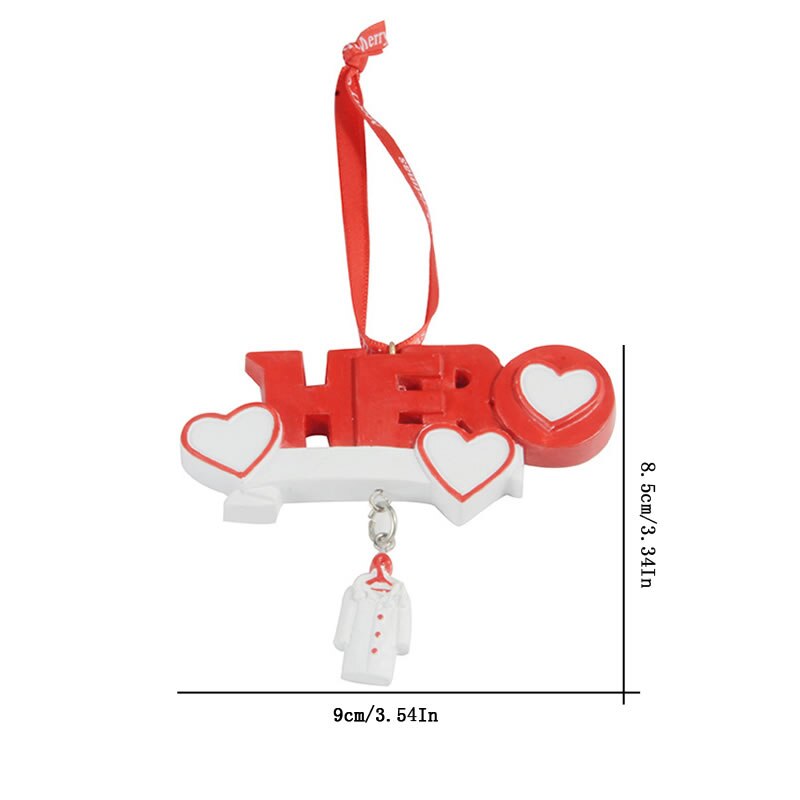Kersthanger van hars, heldenbrief van de kerstman, kerstboom, decoratief toiletpapier, strik, familiezegen 9*8.5cm