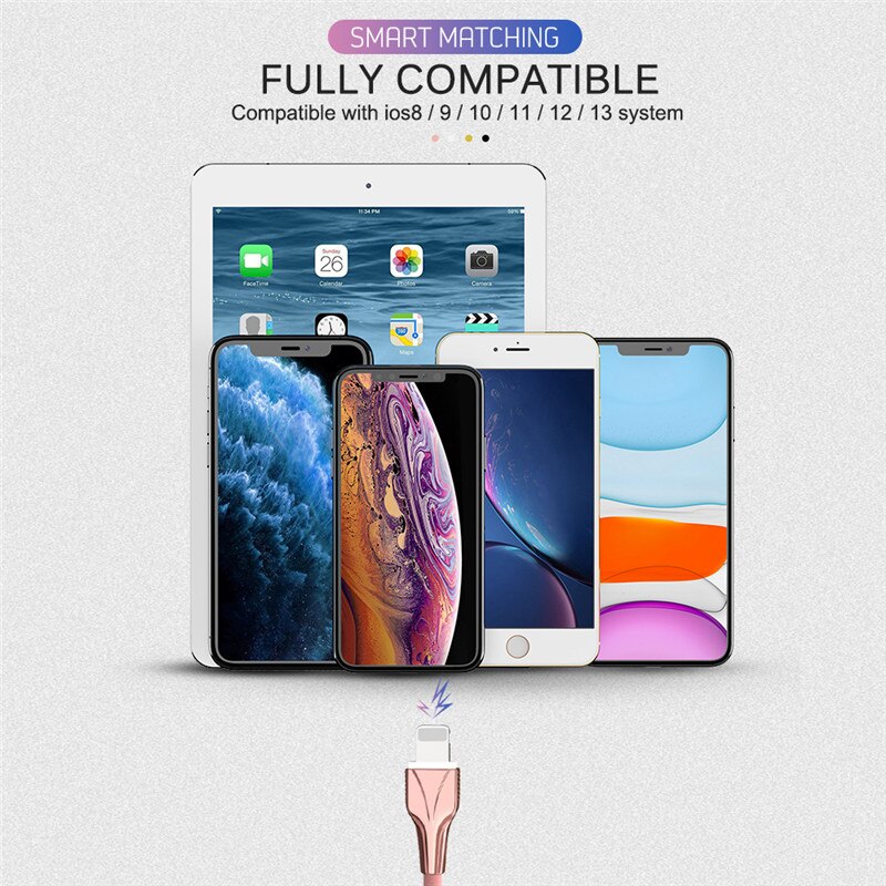 25cm 1m 2m 3m USB Cable for iPhone 8 7 6 6s Plus X XR 11 Pro Max 5 iPad Fast Charging Sync Data Wire original Phone Charger Cord