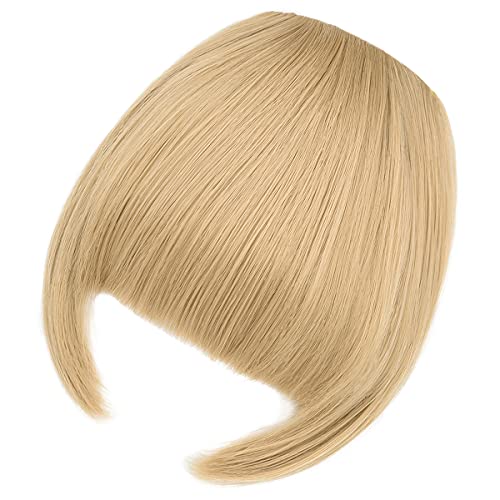 Extensions capillaires synthétiques à frange pour femmes, postiche à frange plate avec frange frontale: 24