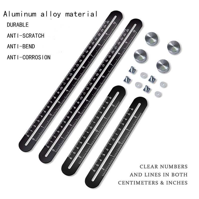 LAMEZIA 25cm Angle Measuring Protractor Four-Sided Ruler Template Instrument Tool Slides Mechanism For Carpenter