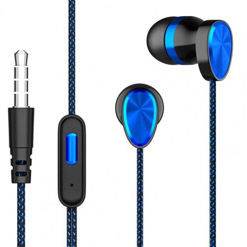 Headphone Portable Headset Universal Adjustable Good Wired Gaming Earphone: Blue