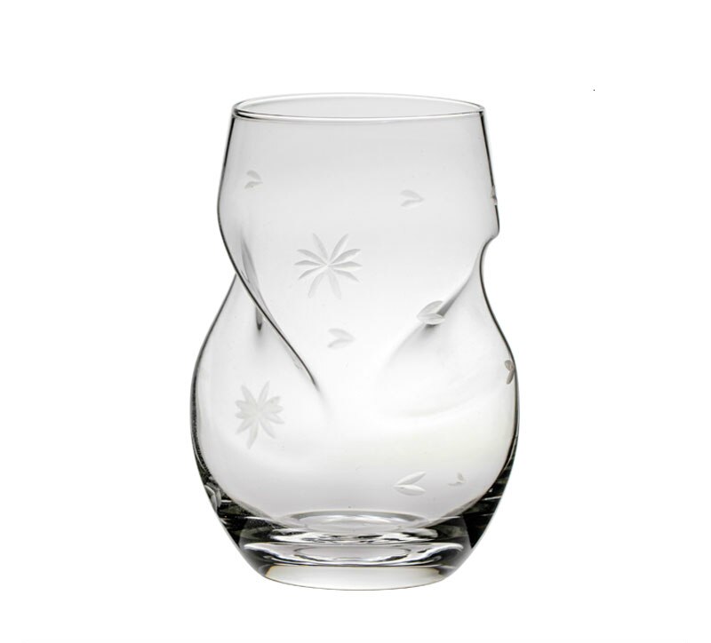 Amerikansk kreativitet dobbelt spiral spiral gammeldags whisky glas kunstnerisk modellering chivas whisky vinglas vinglas charms: 1 stk udskårne blomster