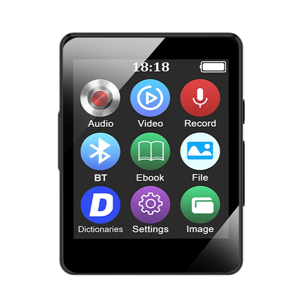 Reprodutor Portátil MP3 MP4 com Alto-falante Estéreo, Bluetooth 5.0, Walkman, E-book, Gravador de Voz e Reprodutor de Música e Vídeo: Default Title