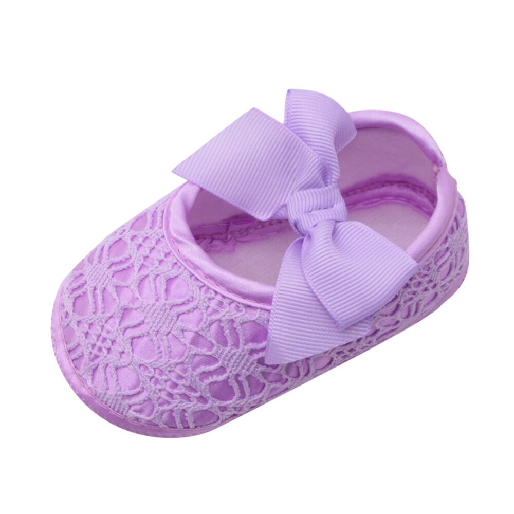 Christmas Baby Undefined Newborn Baby Girls Soft Shoes Soft Soled Non-slip Bowknot Footwear Crib Shoes Girl Boys: purple / 11