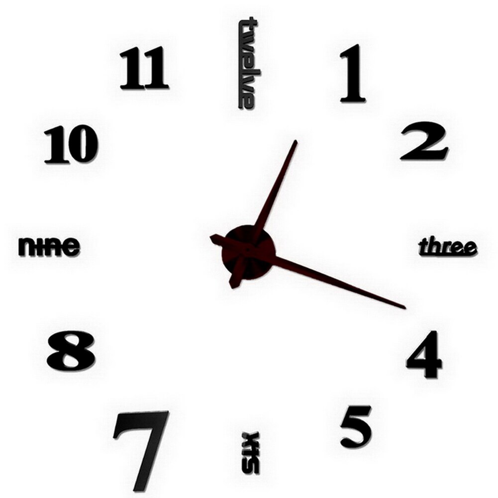 3d spiegel stille klok diy digitale klok woonkamer slaapkamer decoratie  tp899