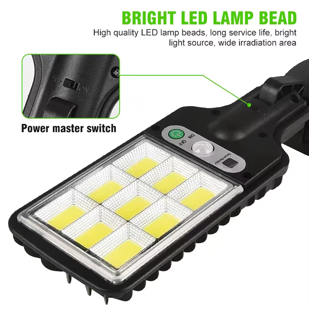 LED Solar Outdoor Wall Light Body Waterproof 3 Mode Induction Suitable for Garden Patio Garage Yard and Street Lighting