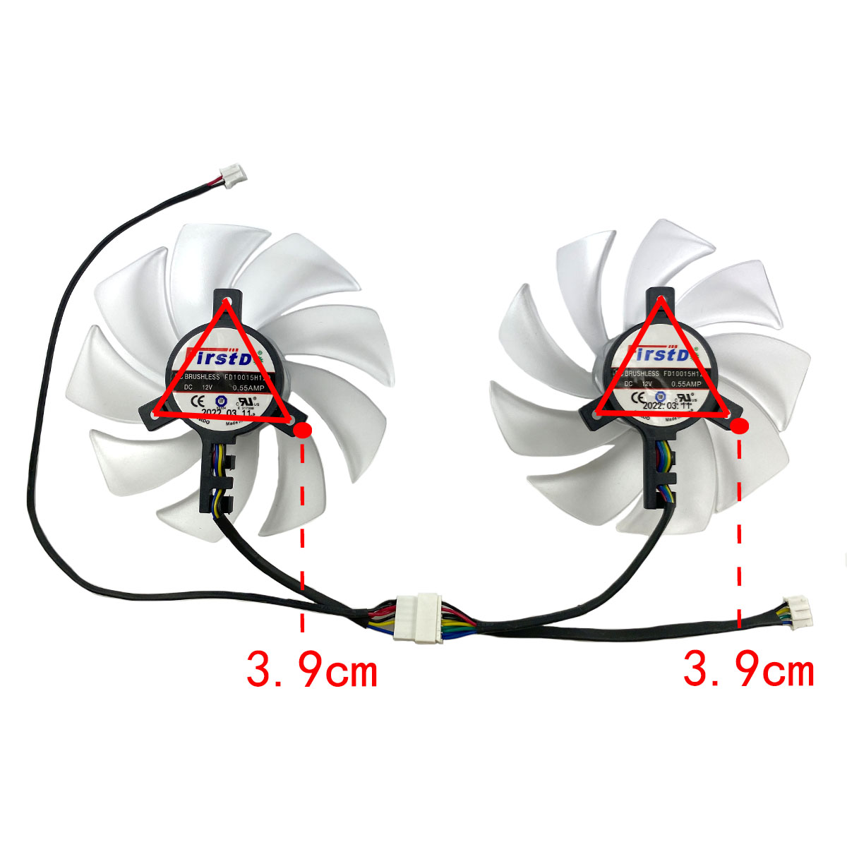 For POWERCOLOR Radeon RX6600 6600XT 6650XT Hellhound Graphics Card Replacement Fan FD10015H12D
