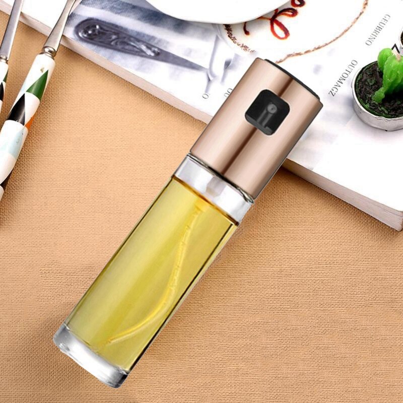 - lekvrije druppels olie dispenser roestvrij staal olijfolie azijn verstuiver olie spray fles & gouden voedsel clip roestvrij staal