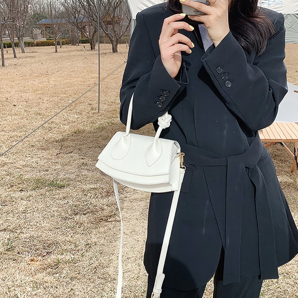 Bolso de hombro de nicho para mujer, con asa anudada, con broche, a la , ML90