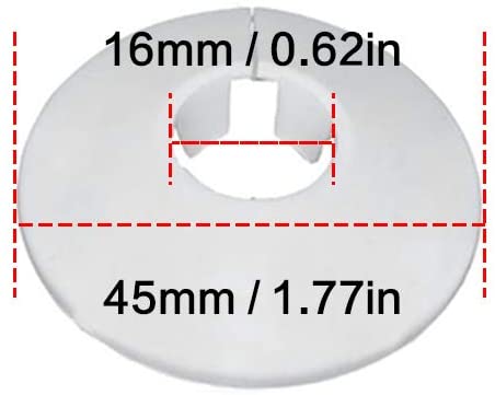 Lvcky 12 Pack Plastic Radiator Pipe Covers Pipe Collars for 15 mm Diameter Pipe (White)