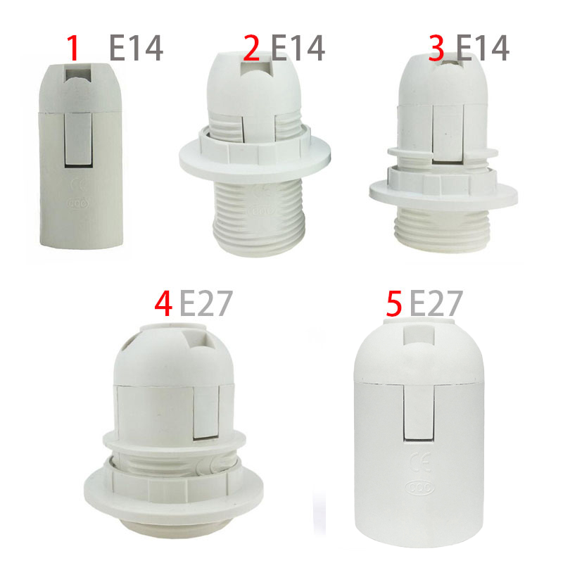 Screw E14 E27 LED Light Bulb Lamp Base Cap Power Holder Electric Pendant Socket Lamp Shade Converter 220V 110v