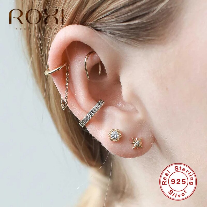 ROXI Prata Esterlina 925 Cadeia de Borla Ear Cuff Clipe Brinco Para As Mulheres Coreano Jóias Indiano Femme 2019 Earcuff Do Punk Longo brinco
