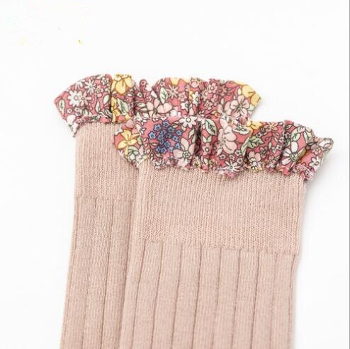 0-8 Jaar Lente Zoete Meisje Tube Sokken Kleine Bloem Kant Baby Sokken Mode All-Match prinses Sokken