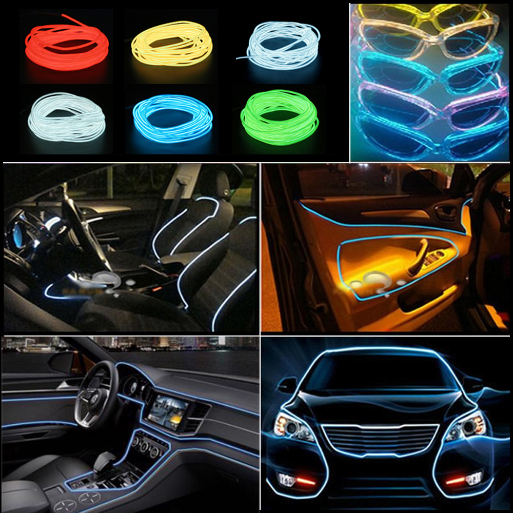 Flexibele Neon Licht 1m 3m 5m 3V Glow EL Wire Rope tape Kabel LED Neon Licht 3 modus Schoenen Kleding Auto Decor Waterdichte LED Strip