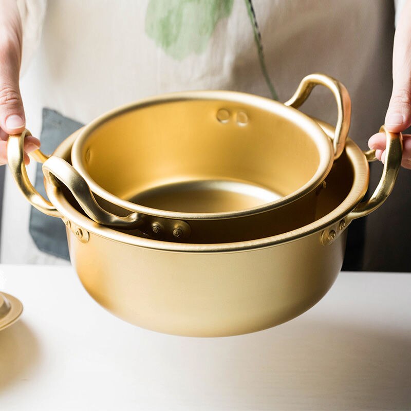 Husholdning guldsuppe pot korea madlavning nudler gryde instant noodle skål køkken madlavning værktøjer passer induktion komfur og brand komfur