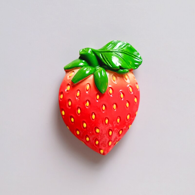 Decorative Refrigerator Magnet Funny Resin Kitchen Fridge Magnets Cute Whiteboard Locker Magnets for Boys and Girls: Strawberry 01