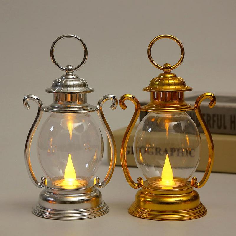 Linterna LED Vintage con llama parpadeante, linterna de mesa clásica para interiores, decoración de Patio, linternas decorativas con batería