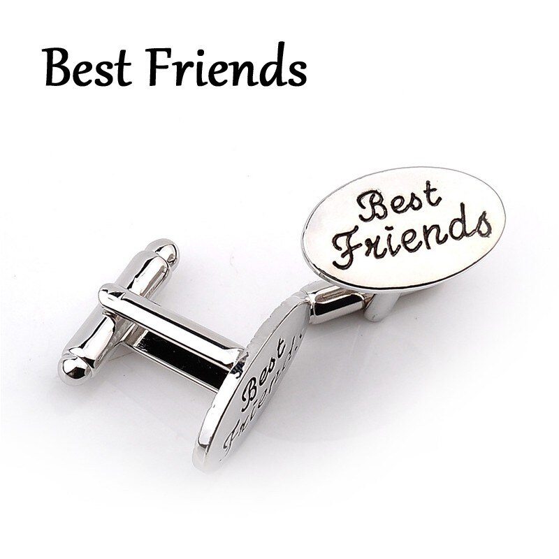 Boutons de manchettes pour hommes, bijoux de mariage ovales, 13 styles, marié/meilleur homme/meilleur ami chemise française, liens pour mariage,: Best Friends