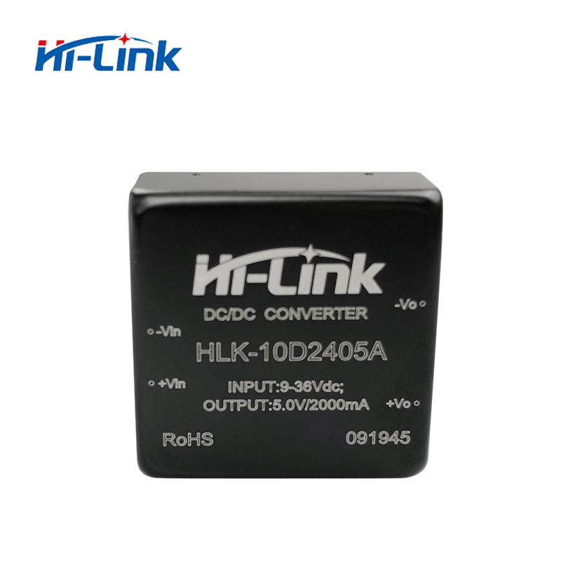 2 stks/partij Hi-Link HLK-10D2405A 24VDC 5V 10WDC DC DC voltage stabiliserende 4:1 breed voltage input voeding module