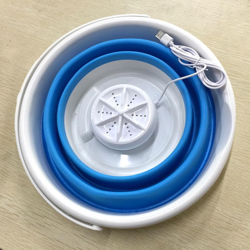 Sonic-mini lavadora portátil, limpiador Ultra sónico, cubo plegable, lavadora de ropa de lavandería para ropa interior, limpieza de sujetador