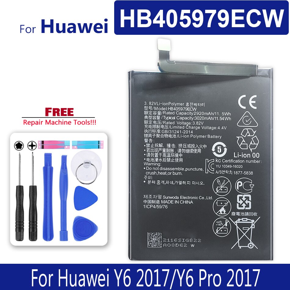 HB405979ECW Battery For Huawei Y6 /Y6 Pro Y6 /Pro2017 Mobile Bateria