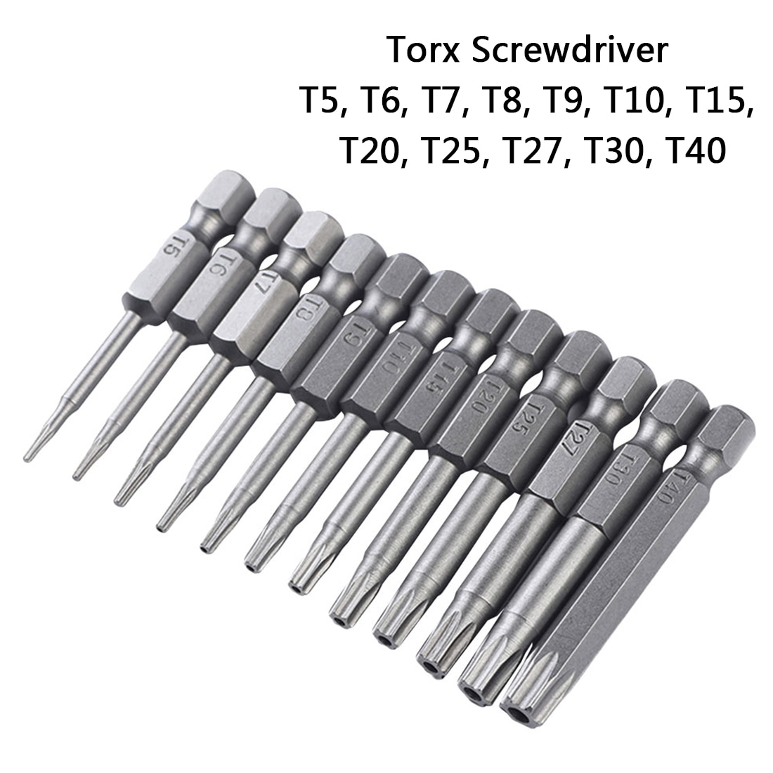 12 st säkerhetsbitsset manipuleringssäkert skruvmejselborr skruvmejselbits hex torx platthuvud 1/4 " medbringarbits handverktyg