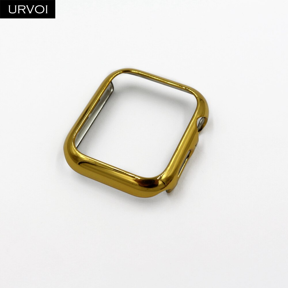 URVOI Del Respingente per Mela guarda serie 4 della copertura di caso per iwatch che placca in plastica telaio sottile in forma custodia ultra-sottile fascia: oro / For 40mm mela watch