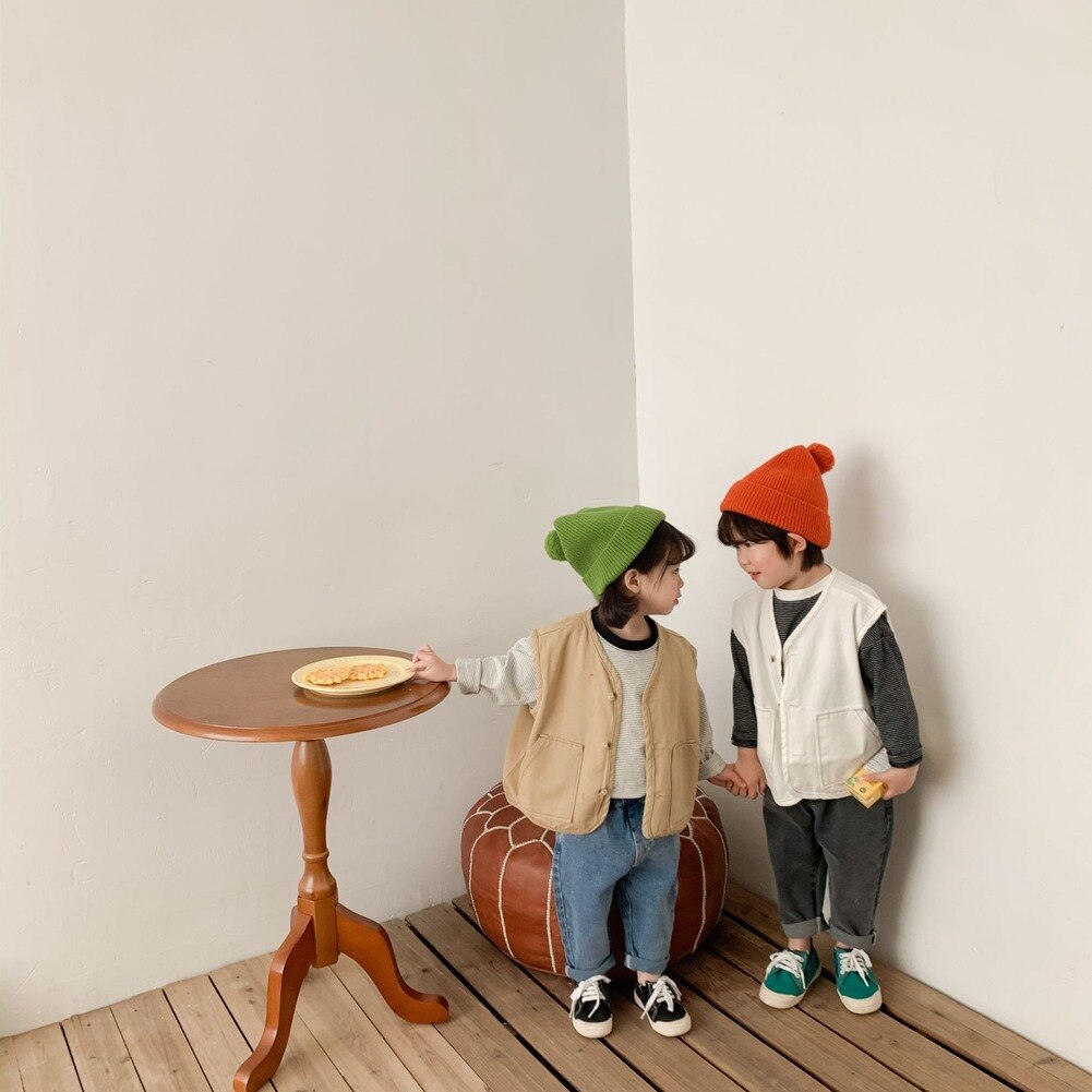 Chaleco de herramientas coreano para niños y niñas, holgado, japonés, informal, 2-6 años, Primavera,