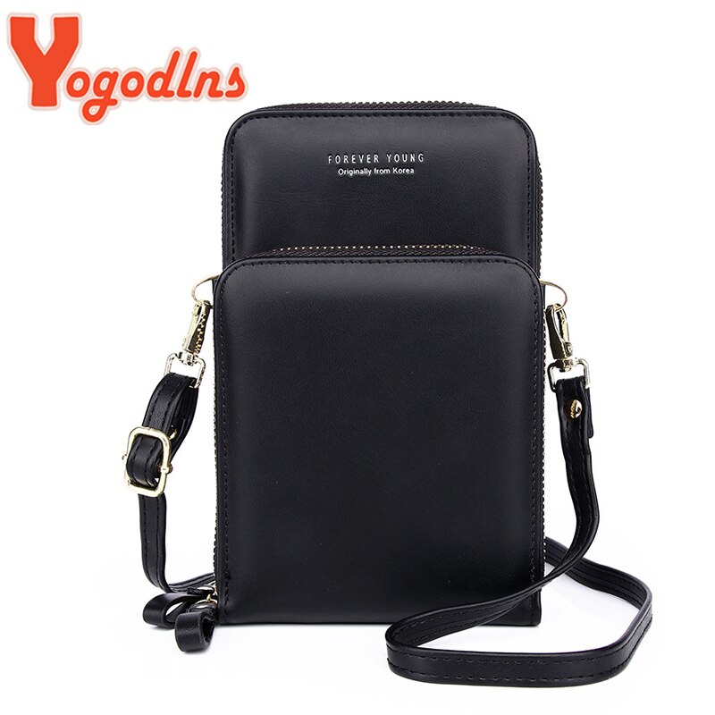 Yogodlns, bandolera pequeña para mujer, bandolera de cuero PU, Minibandolera multifunción, bolso de doble capa para teléfono móvil