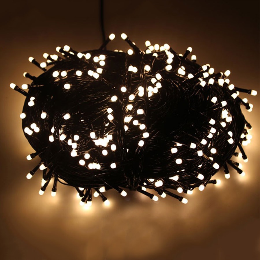 Thrisdr Black Wire Outdoor christmas Lights Led String Fairy Light 100M 50M 8M Christmas fairy light Party Garland light