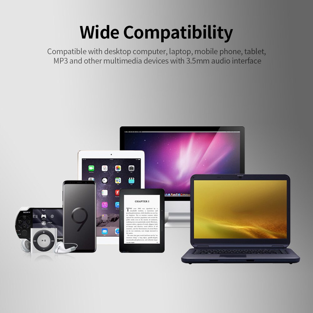 USB Wired Subwoofer for PC Laptop Tablet Multimedia Desktop Speaker with Stereo Sound Effect Independent Volume Wire Control