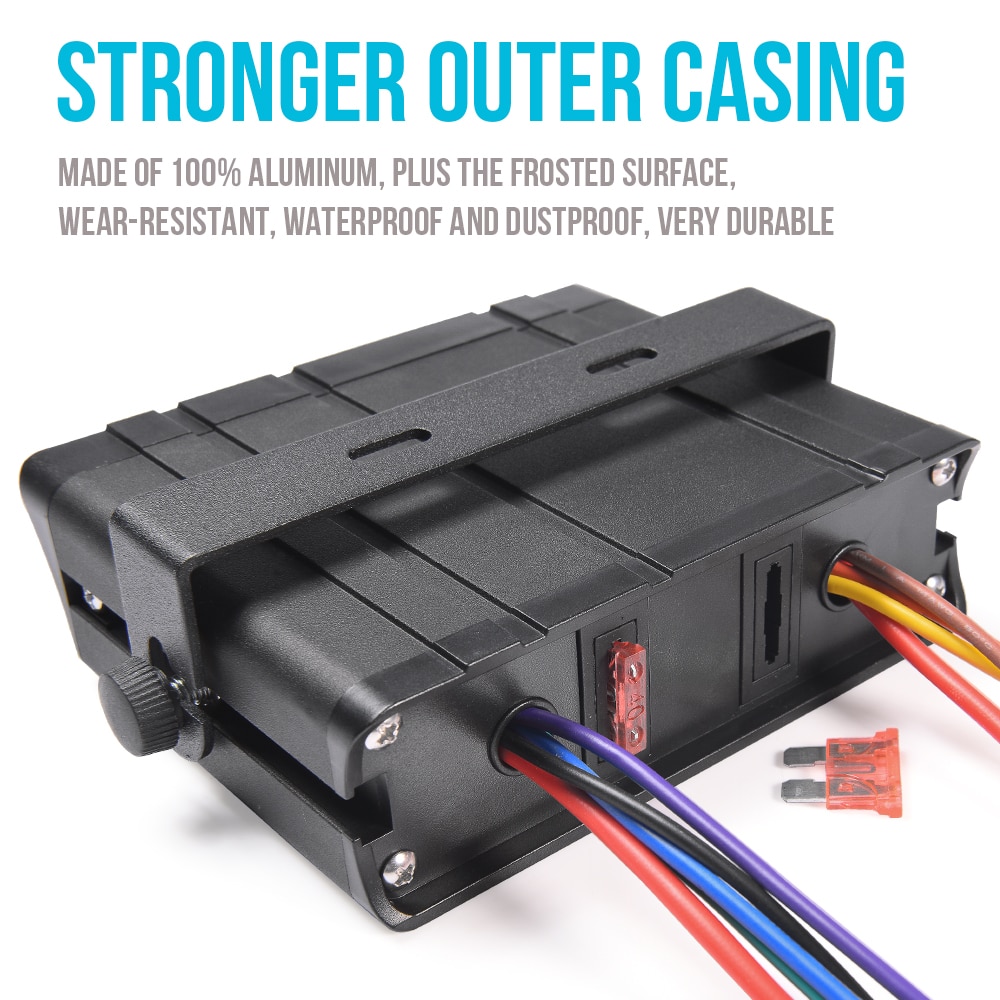 MICTUNING 6 Gang Rocker Switch Box Universal for Cars Vehicles Boats 12-24V Waterproof 20A Switch Panel with LED Light Indicator