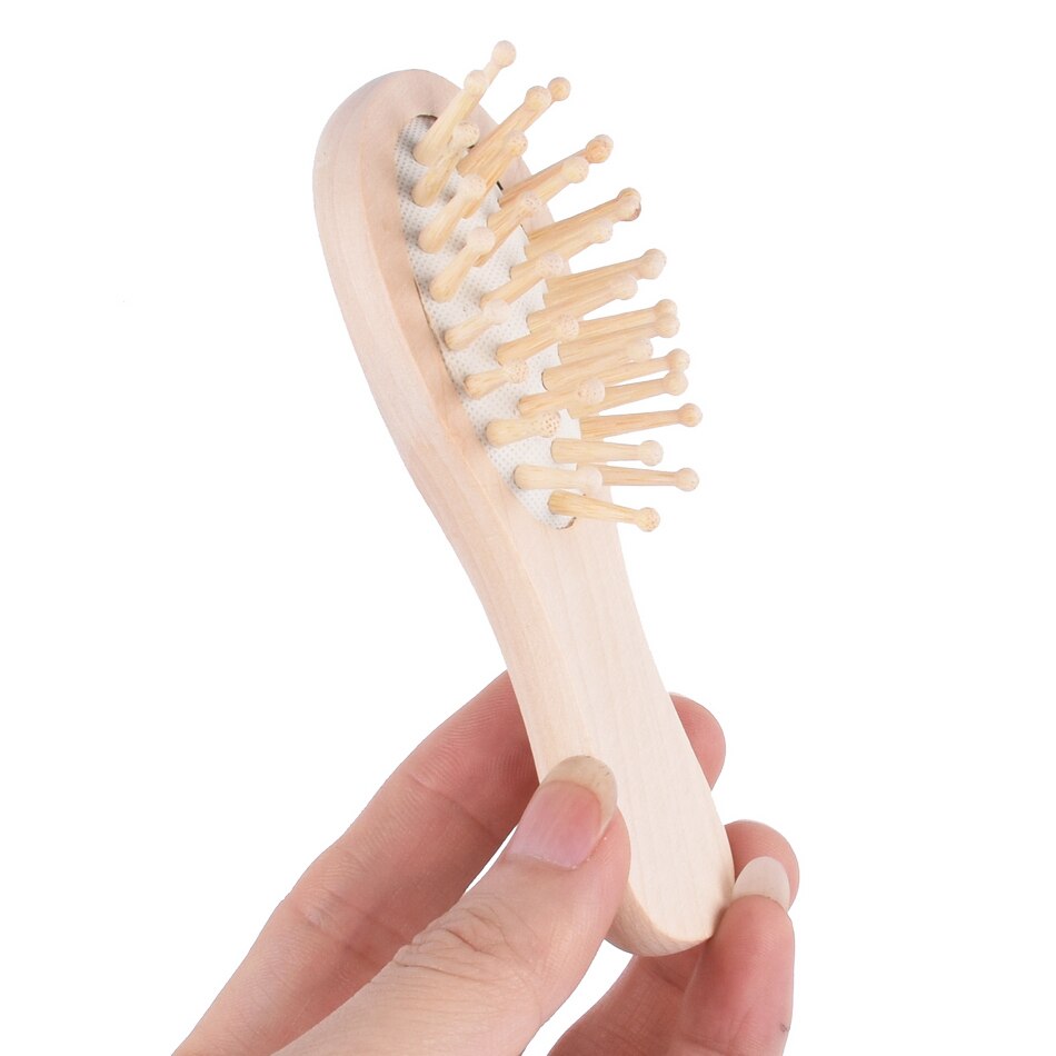 Mini Wooden Hair Vent Brush Brushes Hair Care and Beauty SPA Massager Massage Comb 17Y6