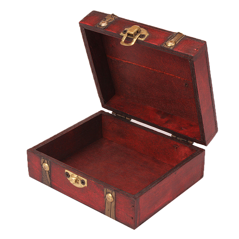 retro Aufbewahrungsbox Schmuck Holz Holz Schloss Fang Organisatoren Jahrgang Container Kleinigkeiten Organizer Aufbewahrungsboxen