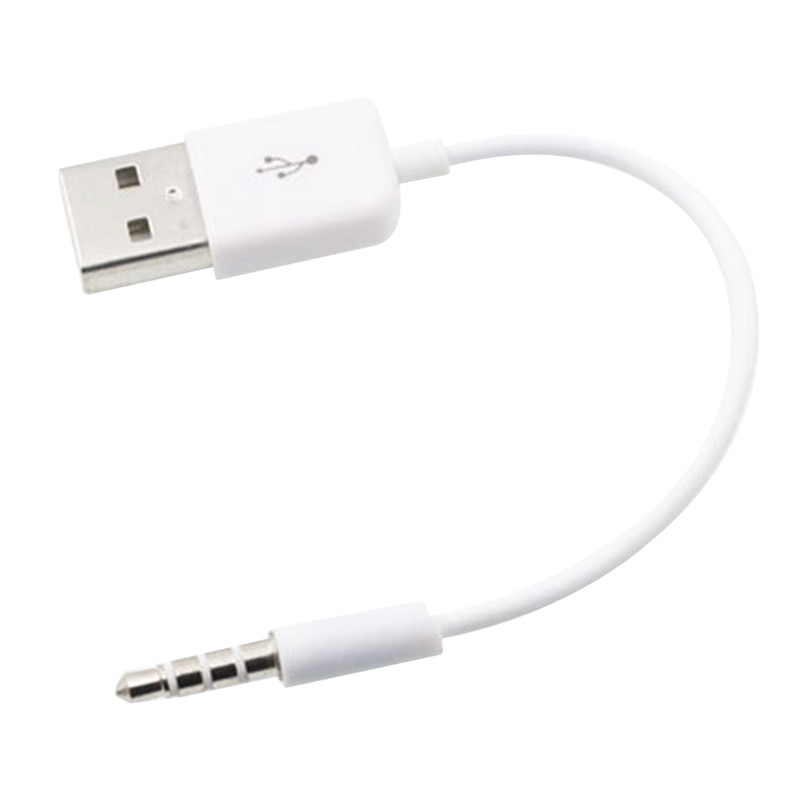 USB Short Charger Data White Cable 3.5mm Jack Adapter Charging Cord Line For Apple Ipod 3rd 4th 5th 6th 4/5/6 MP3 Player