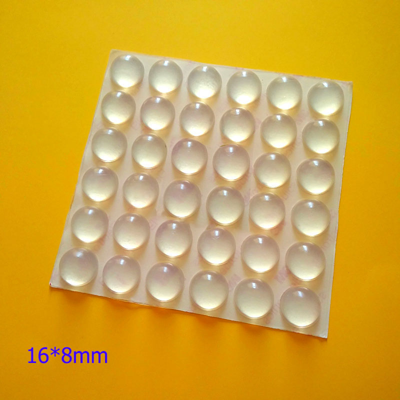 16pcs 16mm*8mm transparent self adhesive soft anti slip bumpers silicone rubber feet pads great silica gel shock absorber