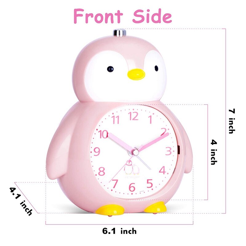 ! Kids Alarm Clock, Penguin Snooze Night Light Loud Alarm Clock, 2 Mode Music , Silent Battery Operated Alarm Clock