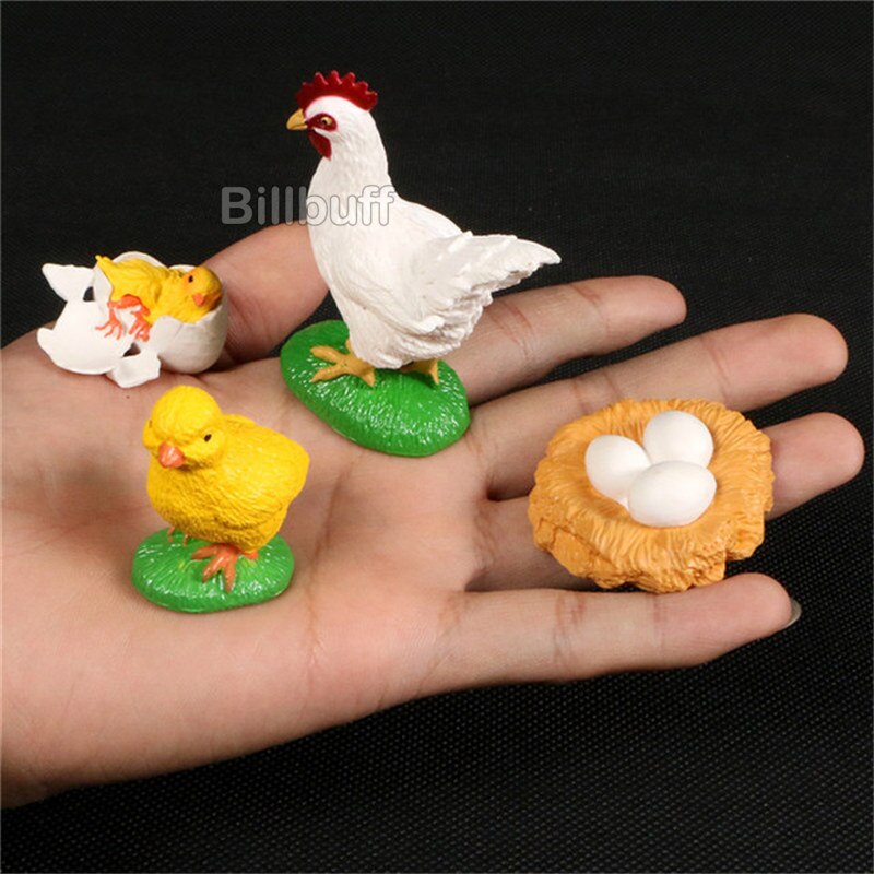 Simulatie Pluimvee Dieren Model Kip Haan Turkije Actiefiguren Vroege Educatief Speelgoed Voor Kinderen Kerst Cadeau: chick figures s