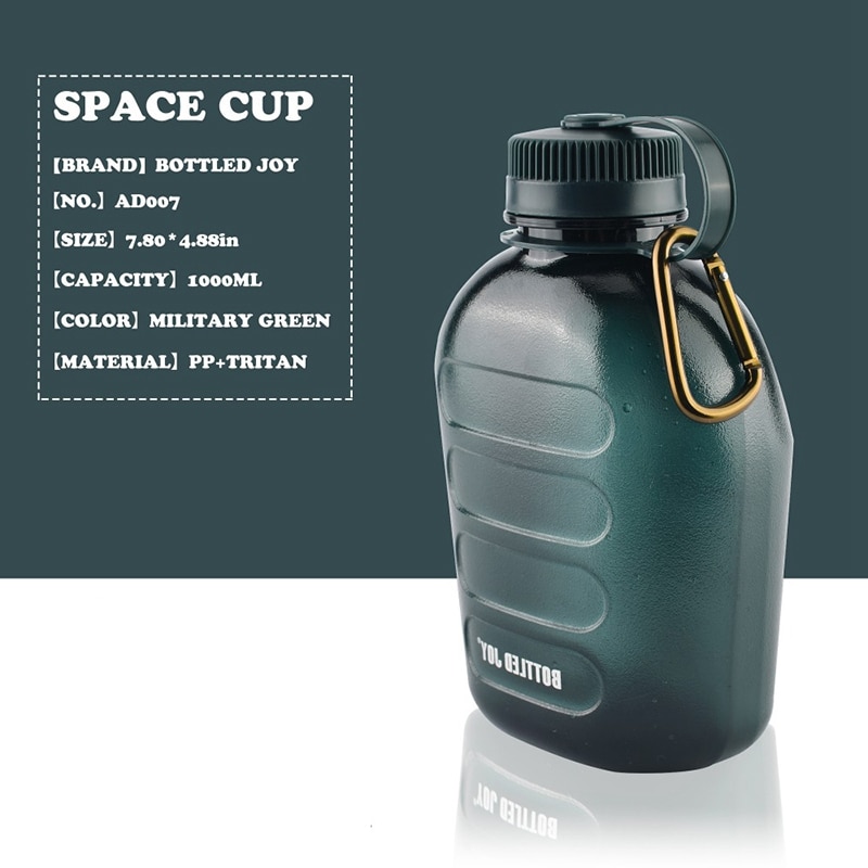 Bottled Joy 1L Water Bottle Bidon Canteen Water Bottle for Outdoor Recreation Drinking Bottle 1000Ml
