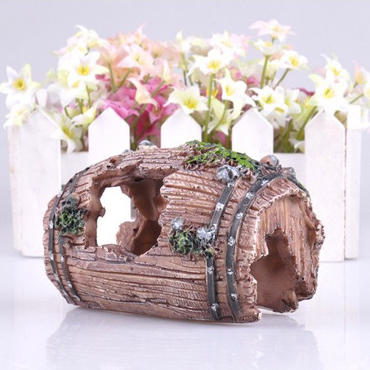 Wijnkist aquarium aquarium decoratie kunstmatig vat hars ornament grot onderwater landschapsarchitectuur