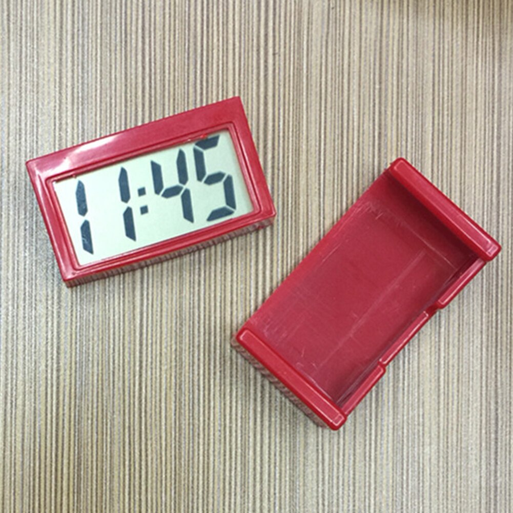 Interior Car Auto Dashboard Desk Digital Clock LCD Screen Self-Adhesive Bracket Plastic Car Clock