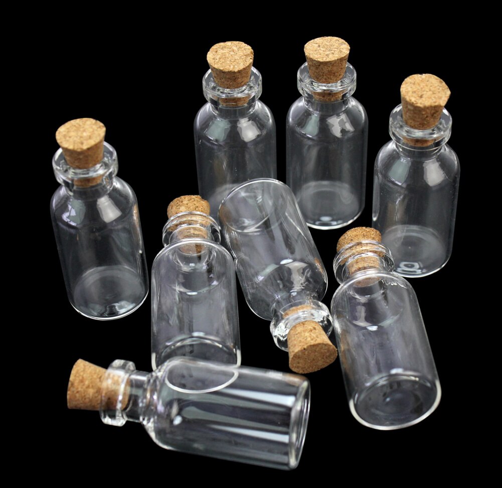 20pcs 5ml Mini Transparent Empty Glass Bottles Messages Washing Bottle Containe Jars with Cork Refillable Bottles