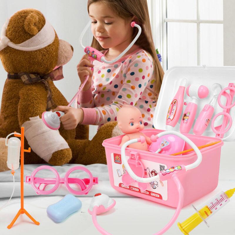 Per bambini medico giocattolo della casa del gioco medico set giocattolo ragazza medico della scatola strumento ragazzo infermiera bambino iniezione stetoscopio strumento di bambino regalo