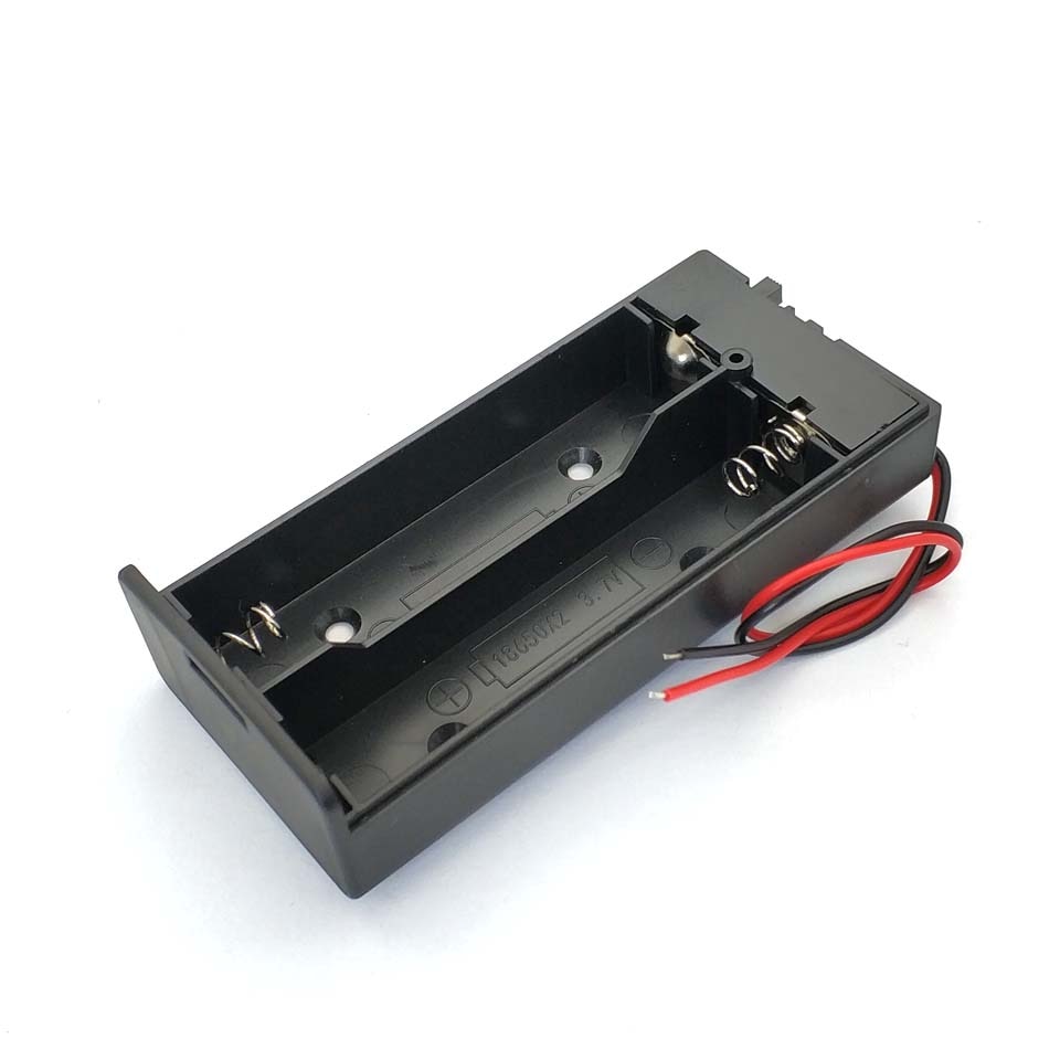 Black Plastic 18650 Battery Storage Case 3.7V For 2x18650 Batteries Holder Box Container With 2 Slots ON/OFF Switch