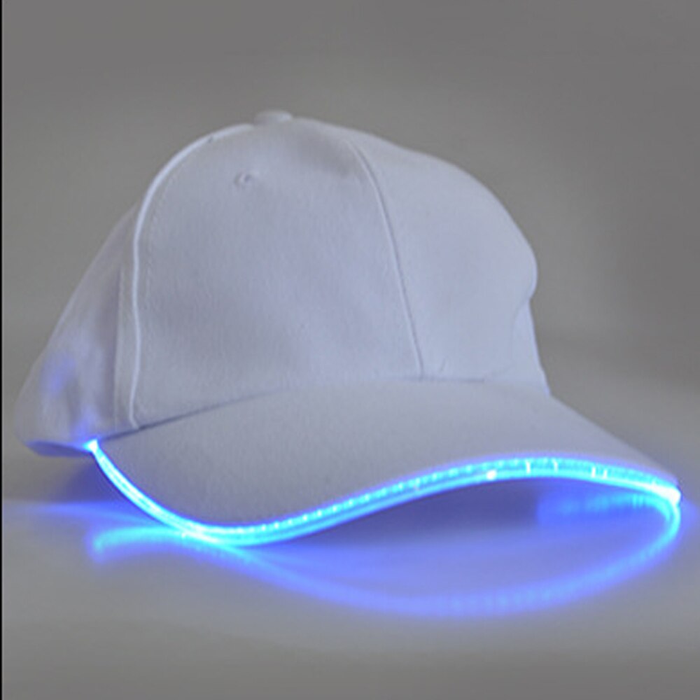 Casquette de Baseball unisexe, couleur unie, lumineuse, LED, fête de noël, tendance, pour femmes et hommes: W Blue
