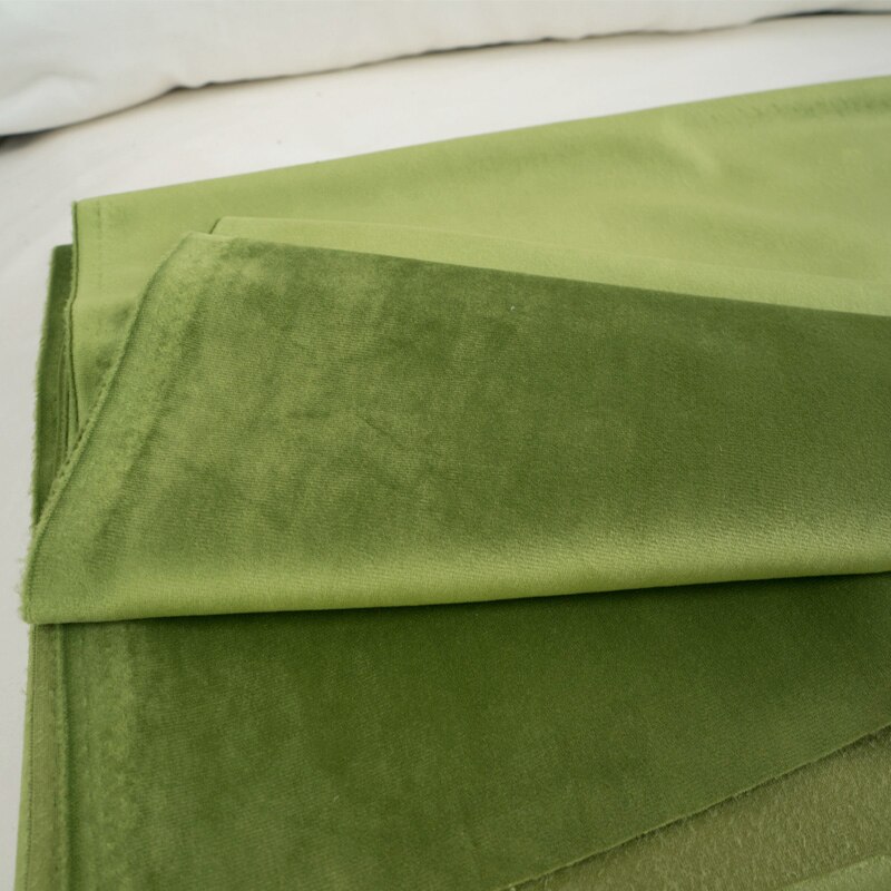 Nappe en velours de soie de 280CM de large, pour rideau de Table, coussin, coussin, rouge bleu marron vert rose violet: Grass Green